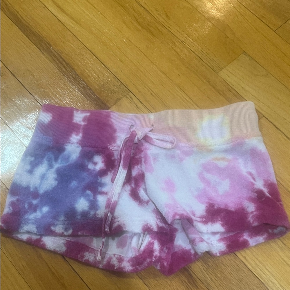 Hard Tail Kids Pink and White Tie-Dye Shorts Size Large